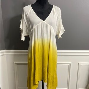 Umgee Yellow and Cream Ombre Dress